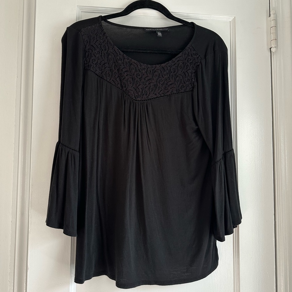 WHBM Black Longsleeve Top SIZE MEDIUM